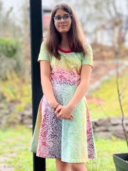 Preview: Jersey Breeze by Bienvenido Colorido Regenbogen auf Ecru